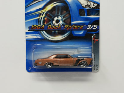 Hot Wheels Muscle Mania 1964 Buick Riviera 1:64 Diecast Copper V2