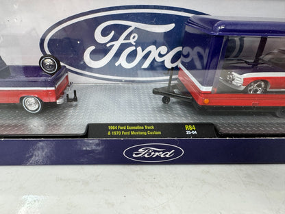 M2 Machines Auto Haulers 1970 Ford Mustang & 1964 Ford Econoline 1:64 Diecast