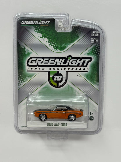 Greenlight Tenth Anniversary 10th 1970 AAR Cuda 1:64 Diecast