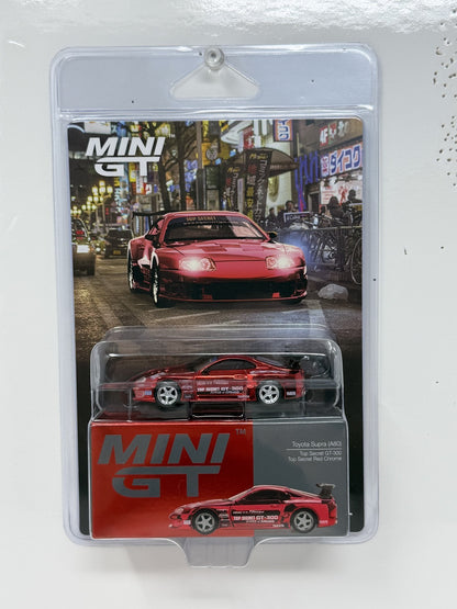 Mini GT Top Secret Toyota Supra A80 GT-300 Red Chrome 1:64 Diecast