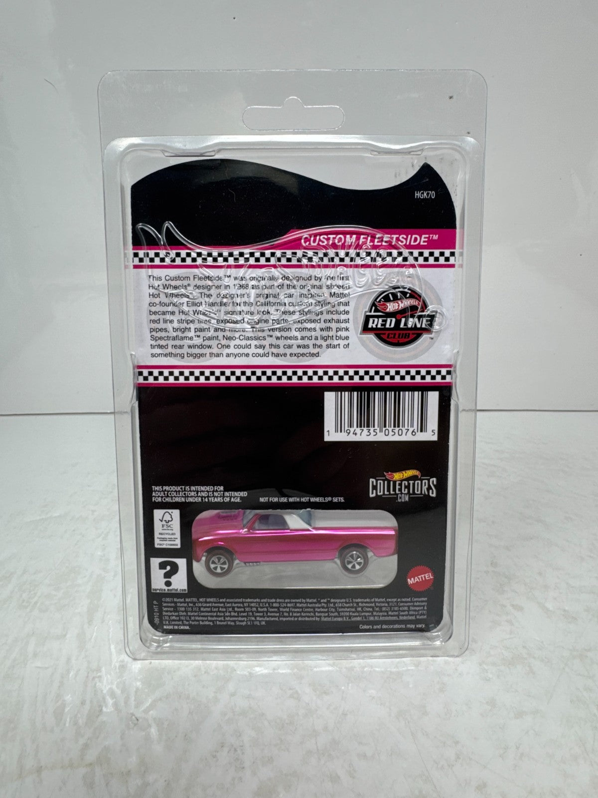 Hot Wheels RLC Red Line Club Custom Fleetside 1:64 Diecast