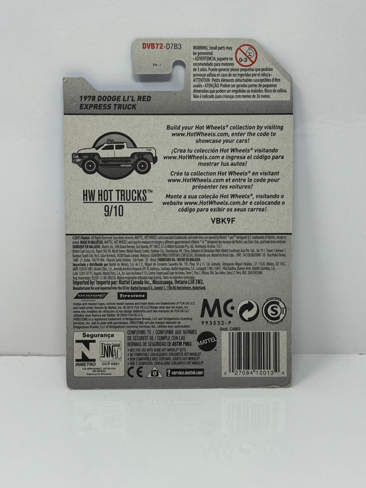 Hot Wheels Hot Trucks 1978 Dodge Li’l Red Express Truck 1:64 Diecast