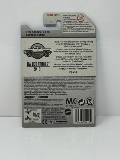 Hot Wheels Hot Trucks 1978 Dodge Li’l Red Express Truck 1:64 Diecast