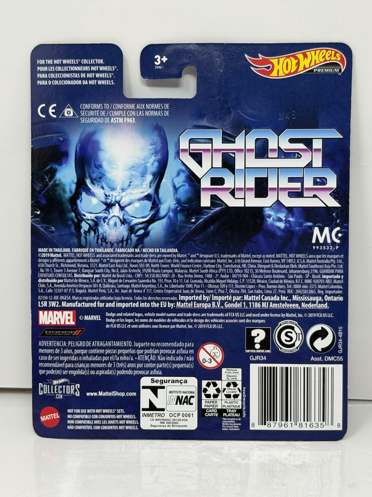 Hot Wheels Premium Marvel Ghost Rider Dodge Charger 1:64 Real Riders