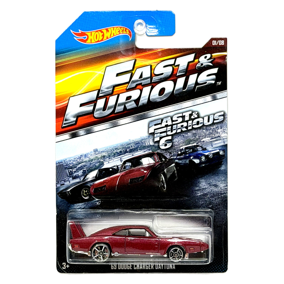 Hot Wheels Fast & Furious 6 1969 Dodge Charger Daytona 1:64 Diecast Burgundy V2