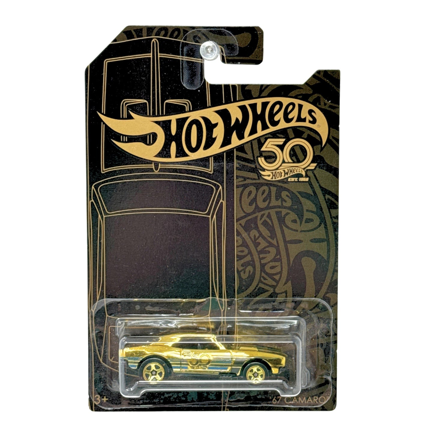 Hot Wheels 50th Anniversary Black Gold 1967 Chevrolet Camaro CHASE 1:64 Diecast