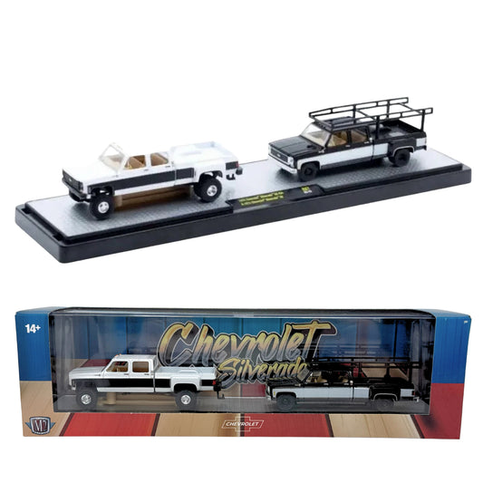 M2 Machines Chevrolet Silverado 1975 Chevrolet Silverado 30 4x4 & 1973 Chevrolet Silverado 30 1:64 Diecast