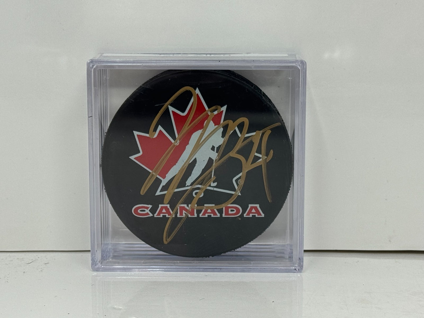 Jake Allen Team Canada Signed NHL Autograph Puck Gold Auto