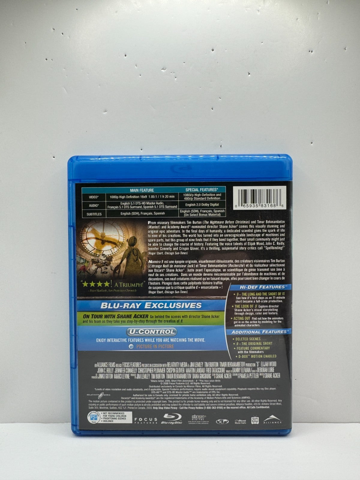 9 (Blu-ray) Elijah Wood Animated Sci-Fi