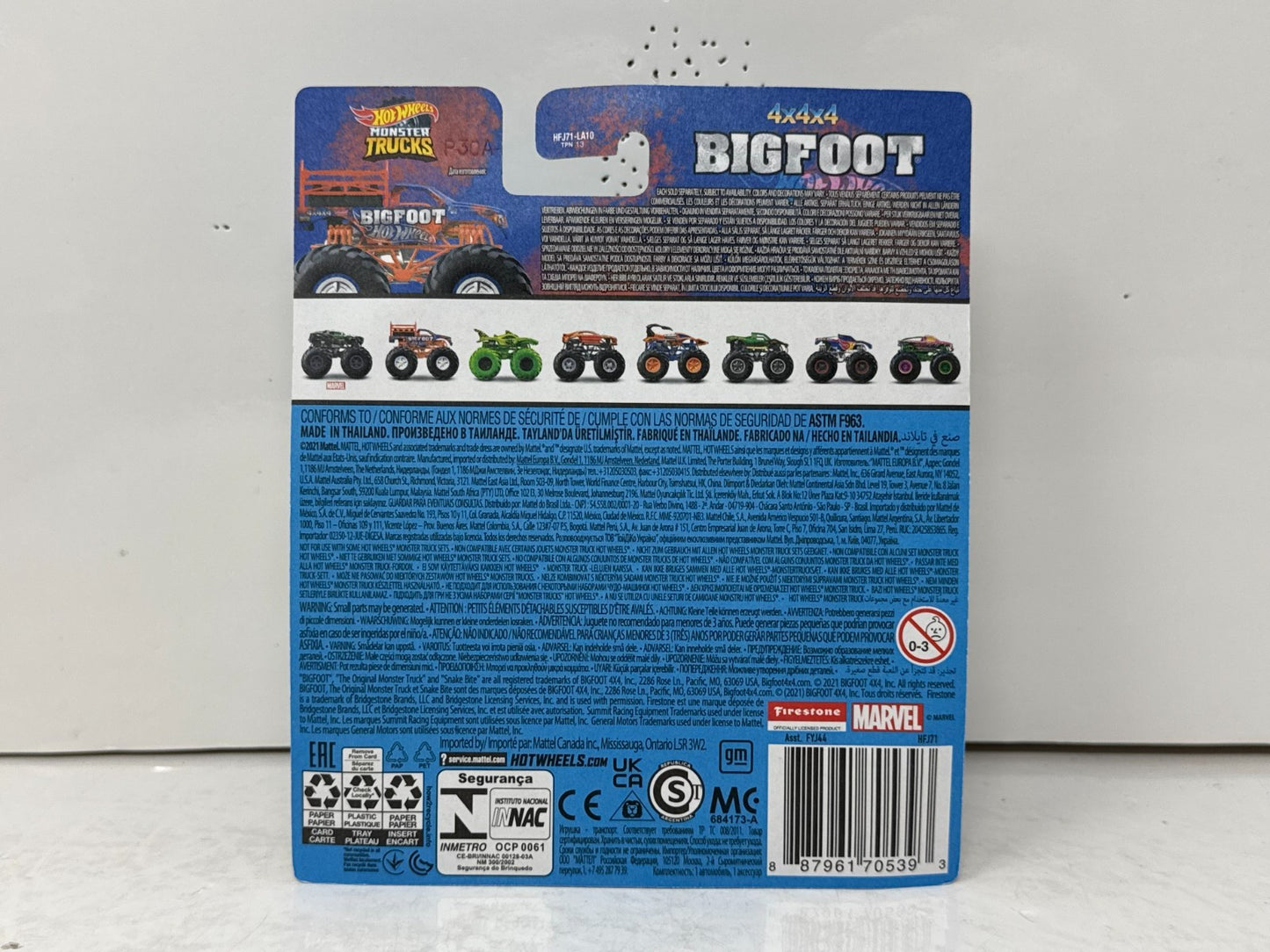 Hot Wheels Monster Trucks Bigfoot 1:64 Diecast Fan Favorites Ride Truck