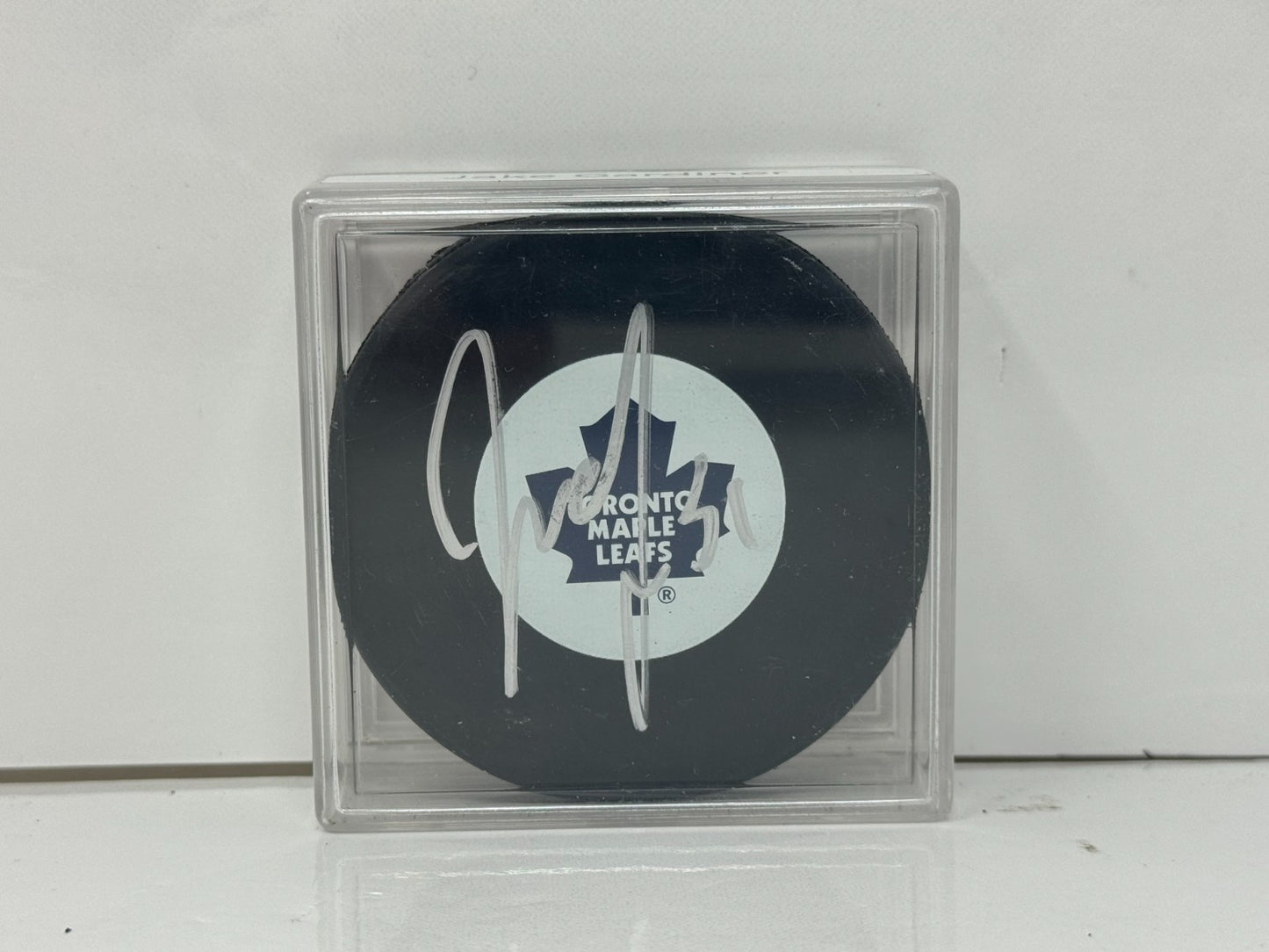 Jake Gardiner Toronto Maple Leafs Signed NHL Autograph Puck Silver Auto