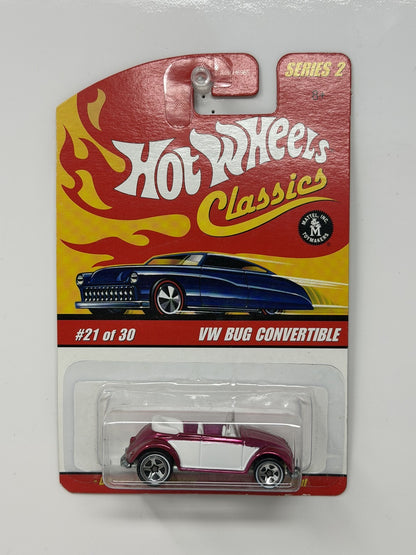 Hot Wheels Classics Series 2 Volkswagen Bug Convertible 1:64 Diecast Pink