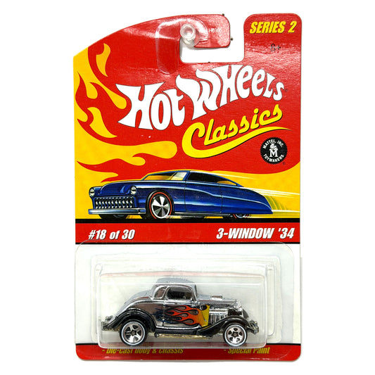 Hot Wheels Classics Series 2 3-Window '34 1:64 Diecast Chrome