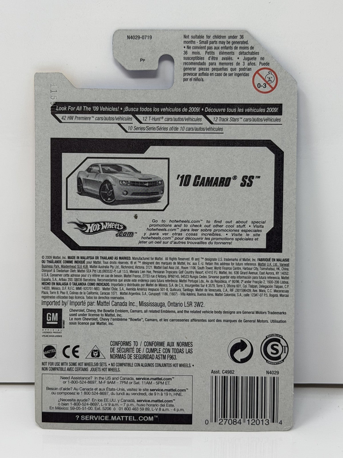 Hot Wheels HW Premiere 2010 Chevrolet Camaro SS 1:64 Diecast Silver