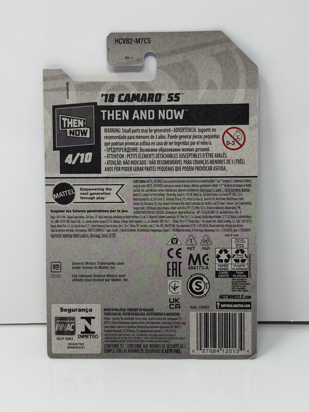 Hot Wheels Then and Now 2018 Chevrolet Camaro SS 1:64 Diecast Green