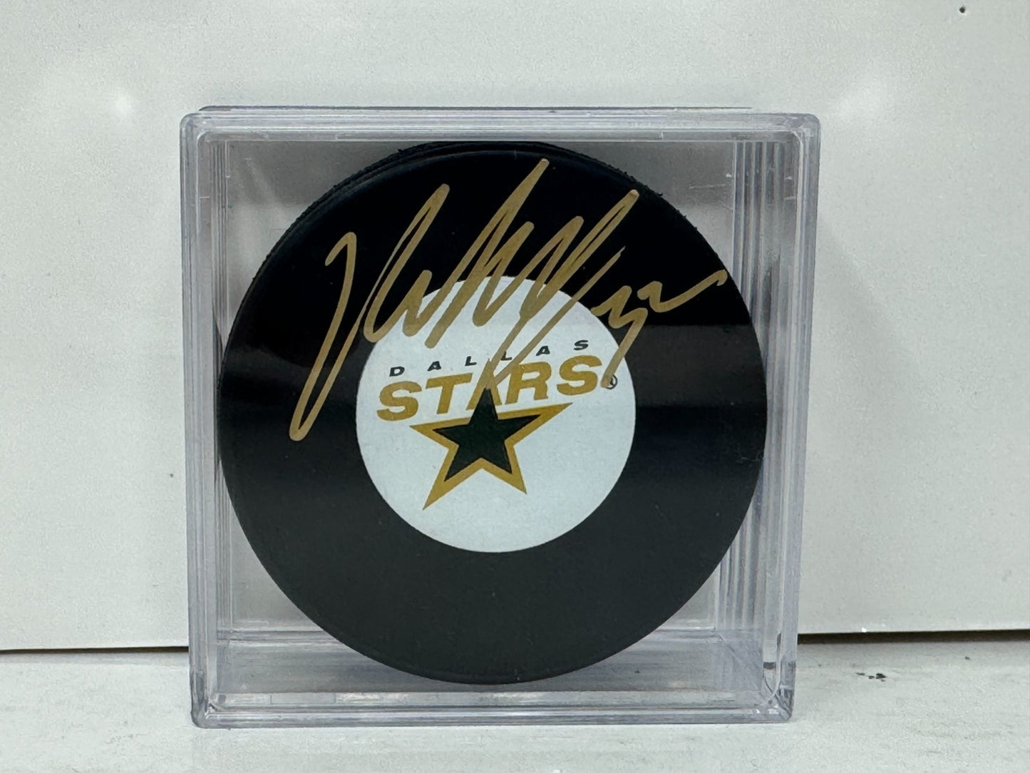 Kari Lehtonen Dallas Stars Signed NHL Autograph Puck Gold Auto