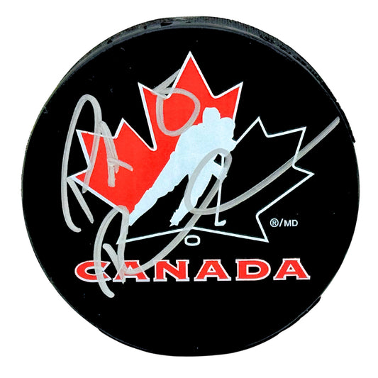 P.A. Parenteau Team Canada Signed NHL Autograph Puck Silver Auto