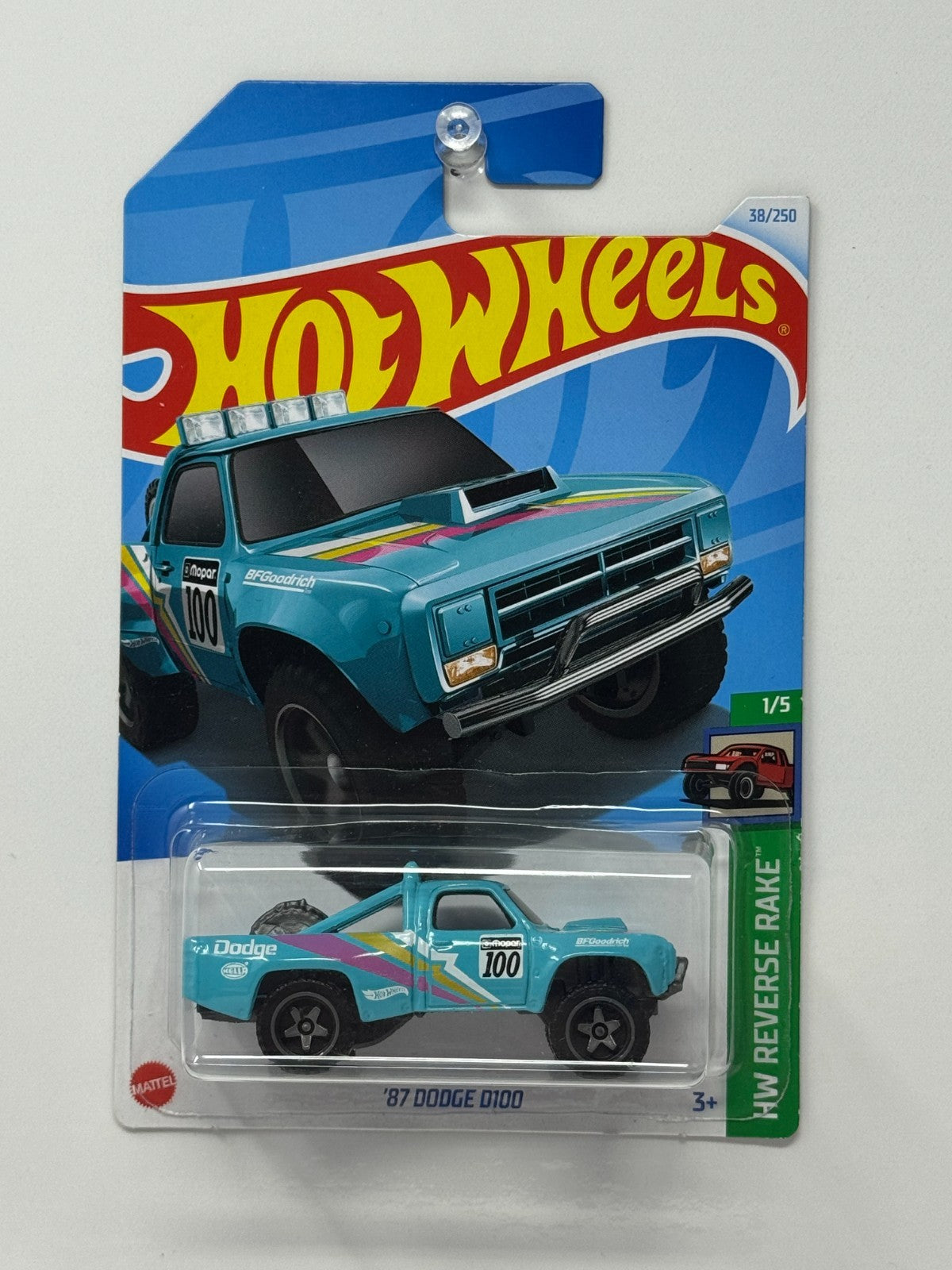 Hot Wheels HW Reverse Rake 1987 Dodge D100 1:64 Diecast V3