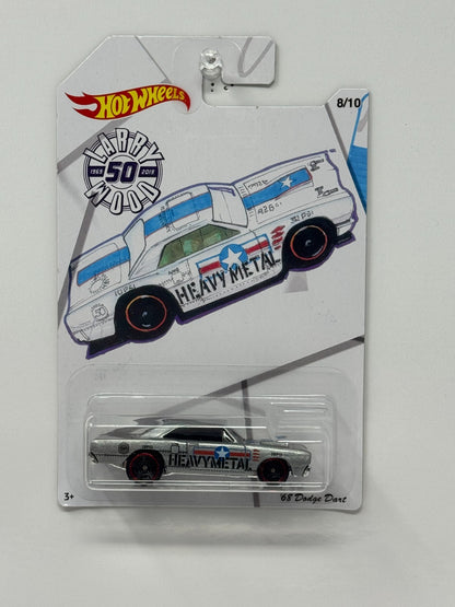 Hot Wheels Larry Wood 50th Anniversary 1968 Dodge Dart 1:64 Diecast Silver