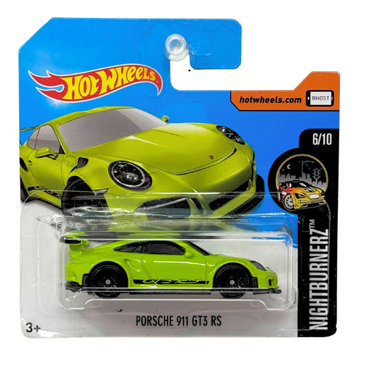 Hot Wheels Nightburnerz Porsche 911 GT3 RS 1:64 Diecast Short Card