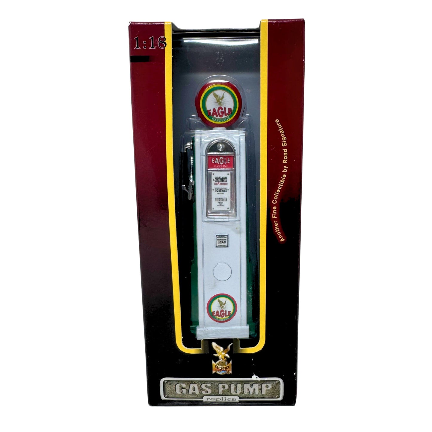 Yat Ming Road Signature Eagle Gas Pump 1:18 Diecast Vintage Service Station