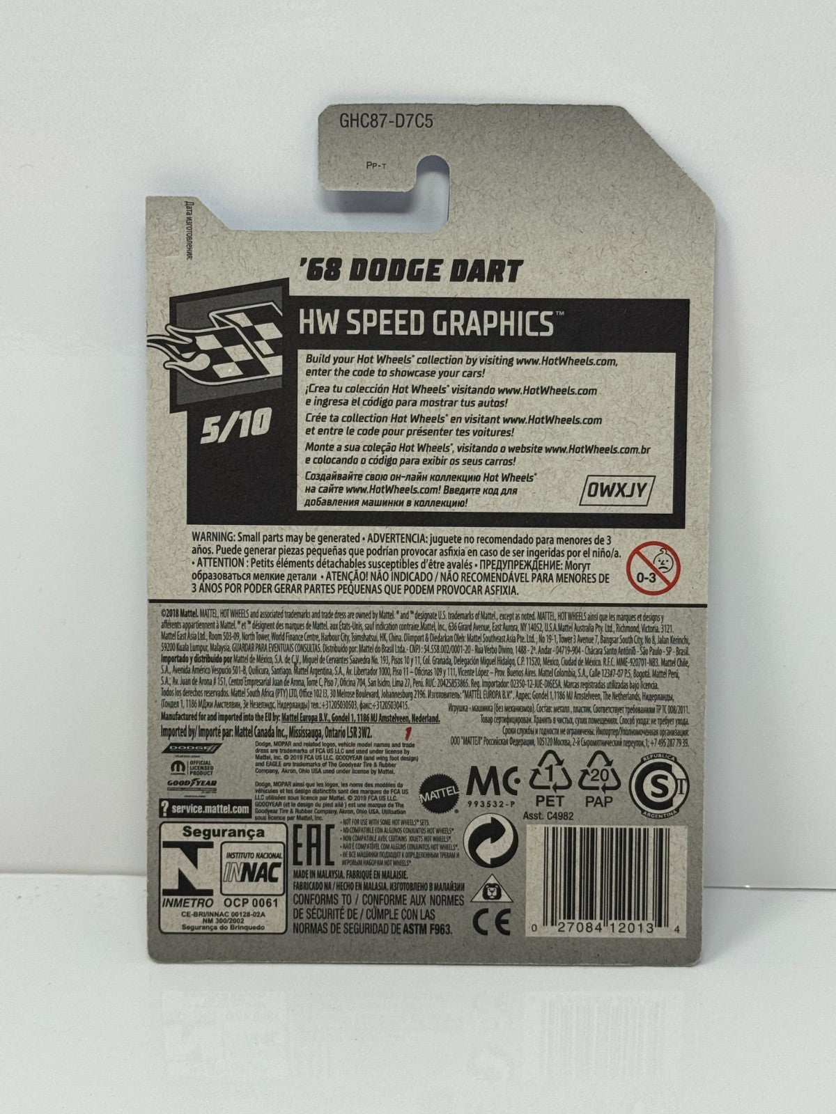 Hot Wheels Speed Graphics 1968 Dodge Dart 1:64 Diecast Green