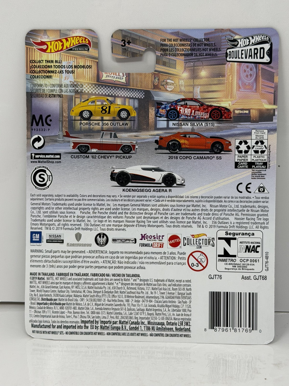 Hot Wheels Premium Boulevard #9 2018 COPO Camaro SS 1:64 Diecast