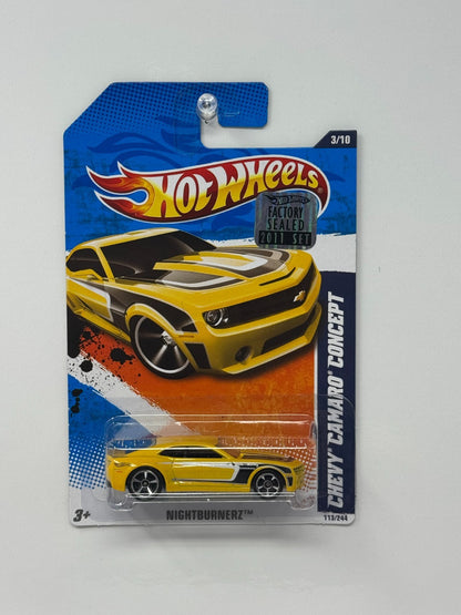 Hot Wheels Nightburnerz Chevy Camaro Concept 1:64 Diecast Factory Sealed Yellow