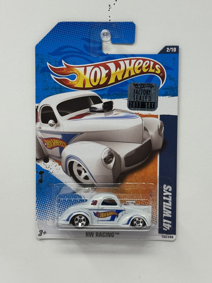 Hot Wheels Racing 1941 Willys 1:64 Diecast White Factory Sealed