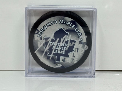 Gerry Cheevers Toronto Maple Leafs Signed NHL Autograph Puck Silver Auto