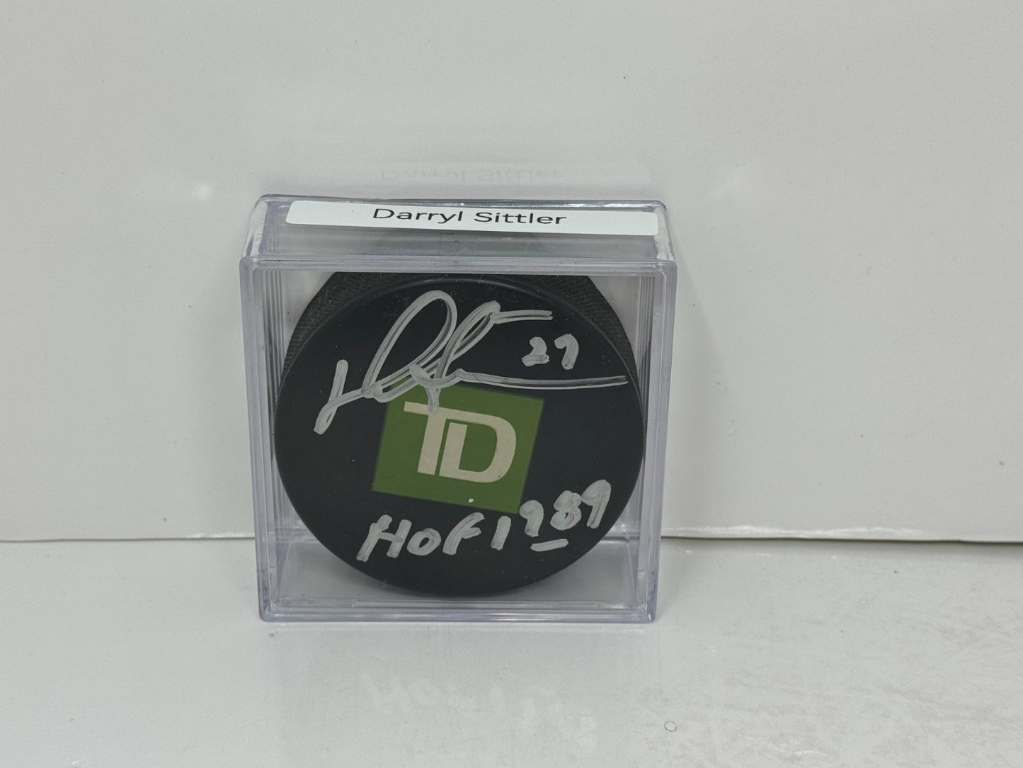 Darryl Sittler TD Bank Signed NHL Autograph Puck Silver Auto