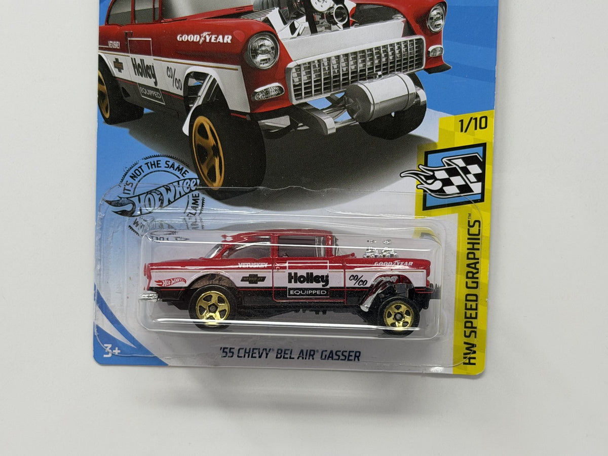 Hot Wheels HW Speed Graphics 1955 Chevy Bel Air Gasser Red 1:64 Diecast