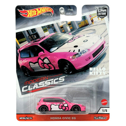 Hot Wheels Premium Modern Classics 1992 Honda Civic EG Hello Kitty 1:64 Diecast
