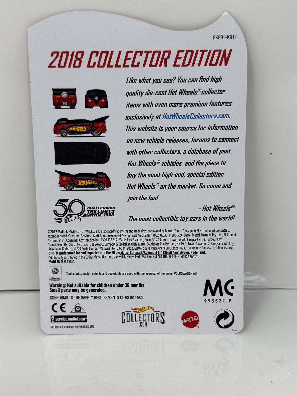 Hot Wheels 2018 Collector Edition Volkswagen Drag Truck 1:64 Diecast
