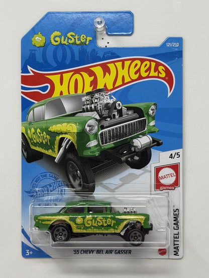 Hot Wheels Mattel Games Guster 1955 Chevy Bel Air Gasser Green 1:64 Diecast