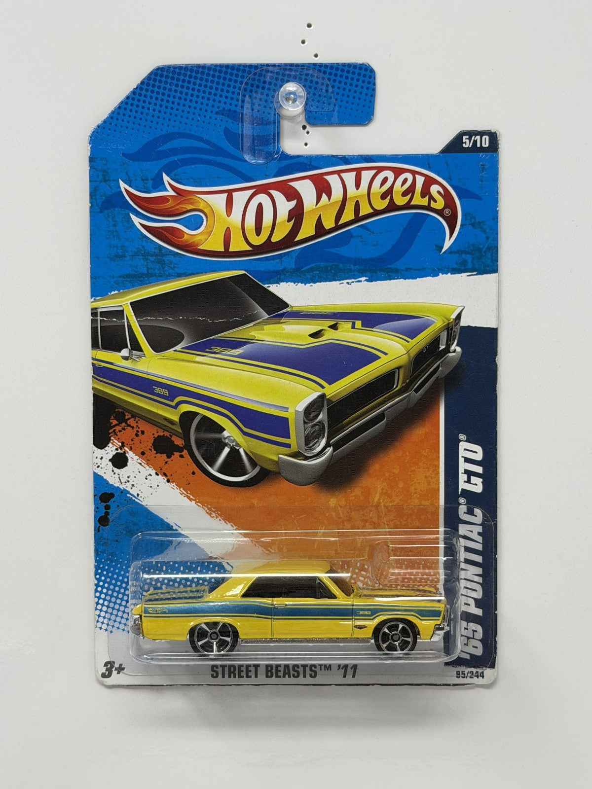 Hot Wheels Street Beasts 1965 Pontiac GTO 1:64 Diecast Yellow