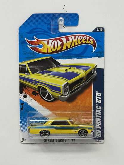Hot Wheels Street Beasts 1965 Pontiac GTO 1:64 Diecast Yellow