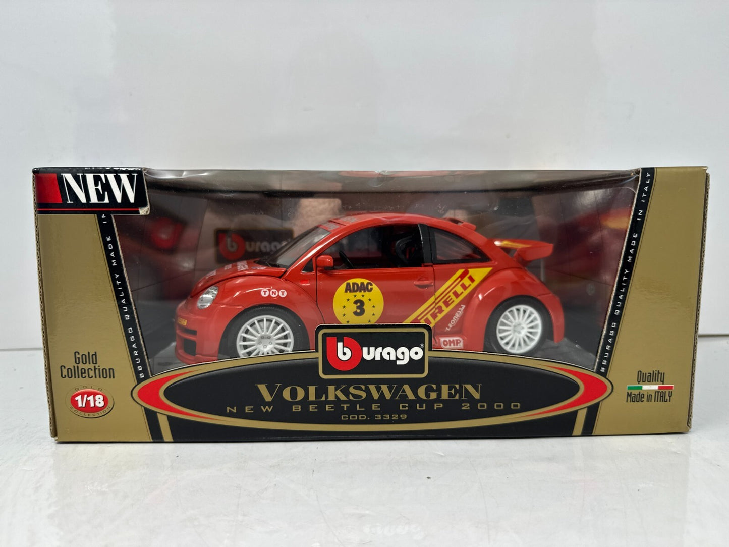 Bburago Volkswagen New Beetle Cup 2000 Gold Collection 1:18 Diecast
