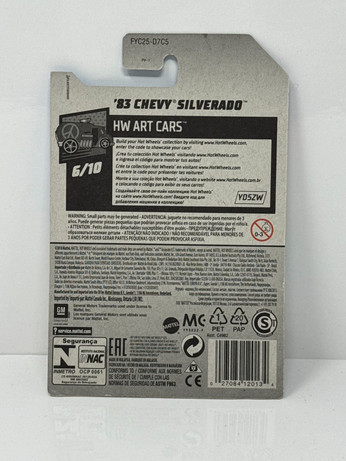 Hot Wheels HW Art Cars 1983 Chevy Silverado Graffiti Deco 1:64 Diecast