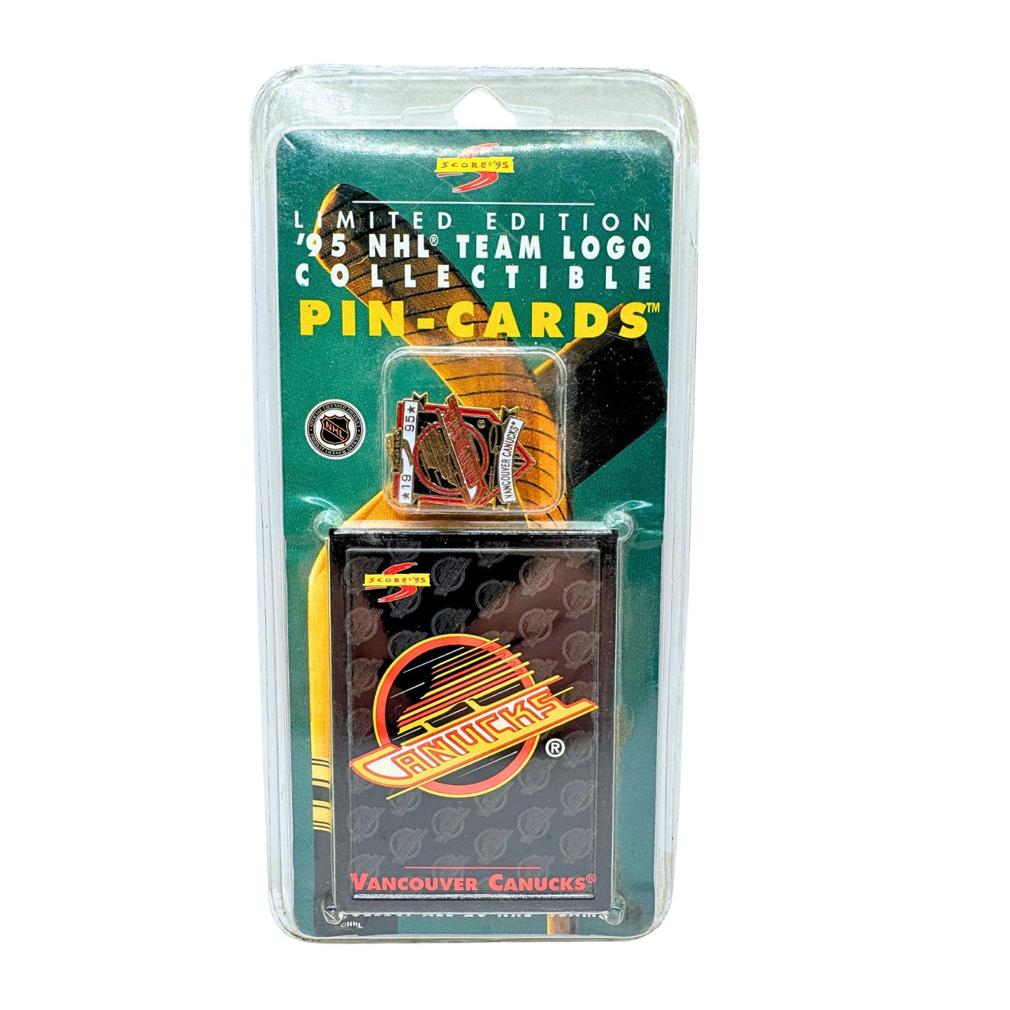 Vancouver Canucks 1995 Score Pin-Cards NHL Team Logo Lapel Pin