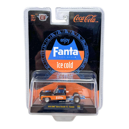 M2 Machines Coca-Cola Fanta 1976 GMC Sierra Grande 15 Custom 1:64 Diecast V2