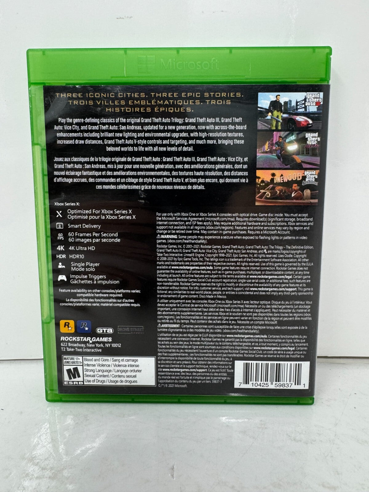 Grand Theft Auto The Trilogy Xbox Series X Video Game Good Condition!!!