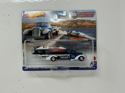 Hot Wheels Premium Team Transport #49 Classic Hydroplane & Hauler 1:64 Diecast