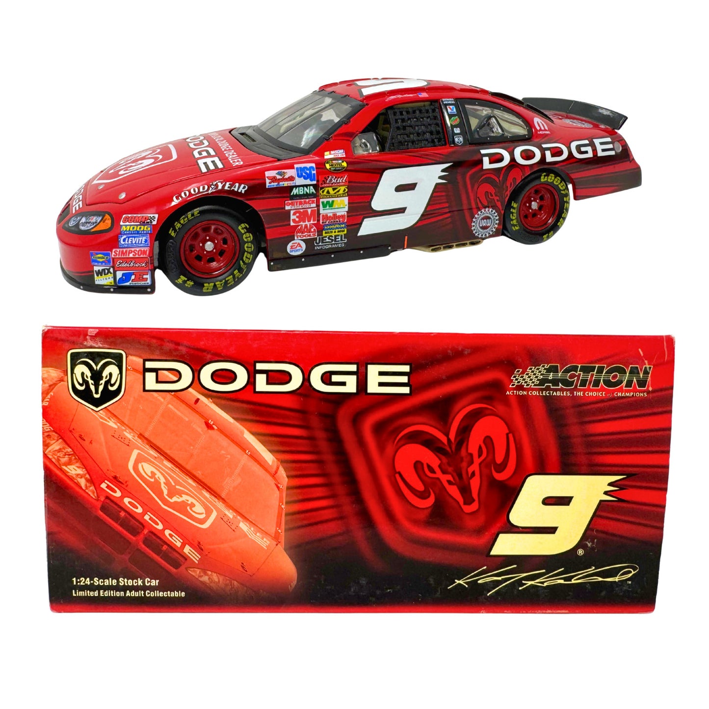 Action NASCAR Kasey Kahne #9 Dodge Dealers 2004 Dodge Intrepid BANK 1:24 Diecast