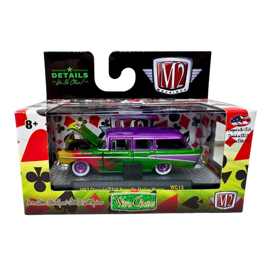 M2 Machines 1957 Chevrolet 210 Beauville Station Wagon Wild Cards 1:64 Diecast