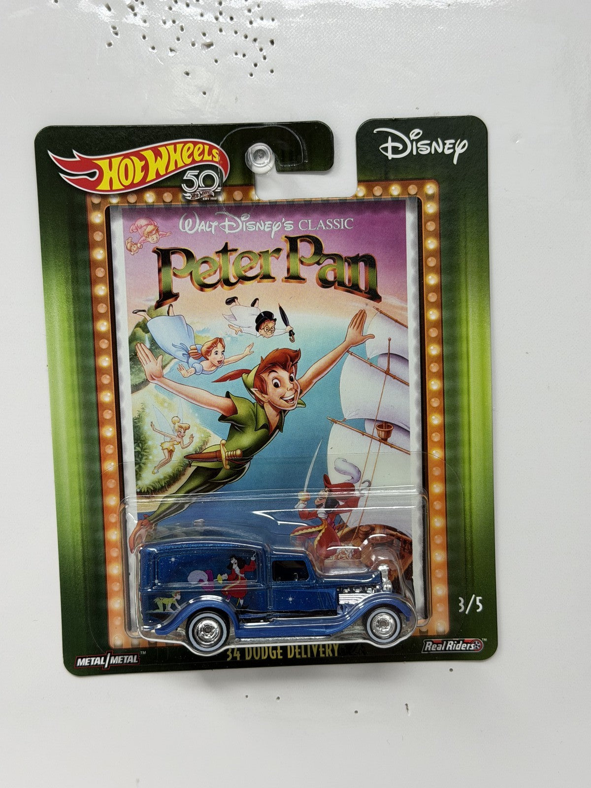 Hot Wheels Disney Peter Pan 1934 Dodge Delivery 1:64 Diecast Real Riders
