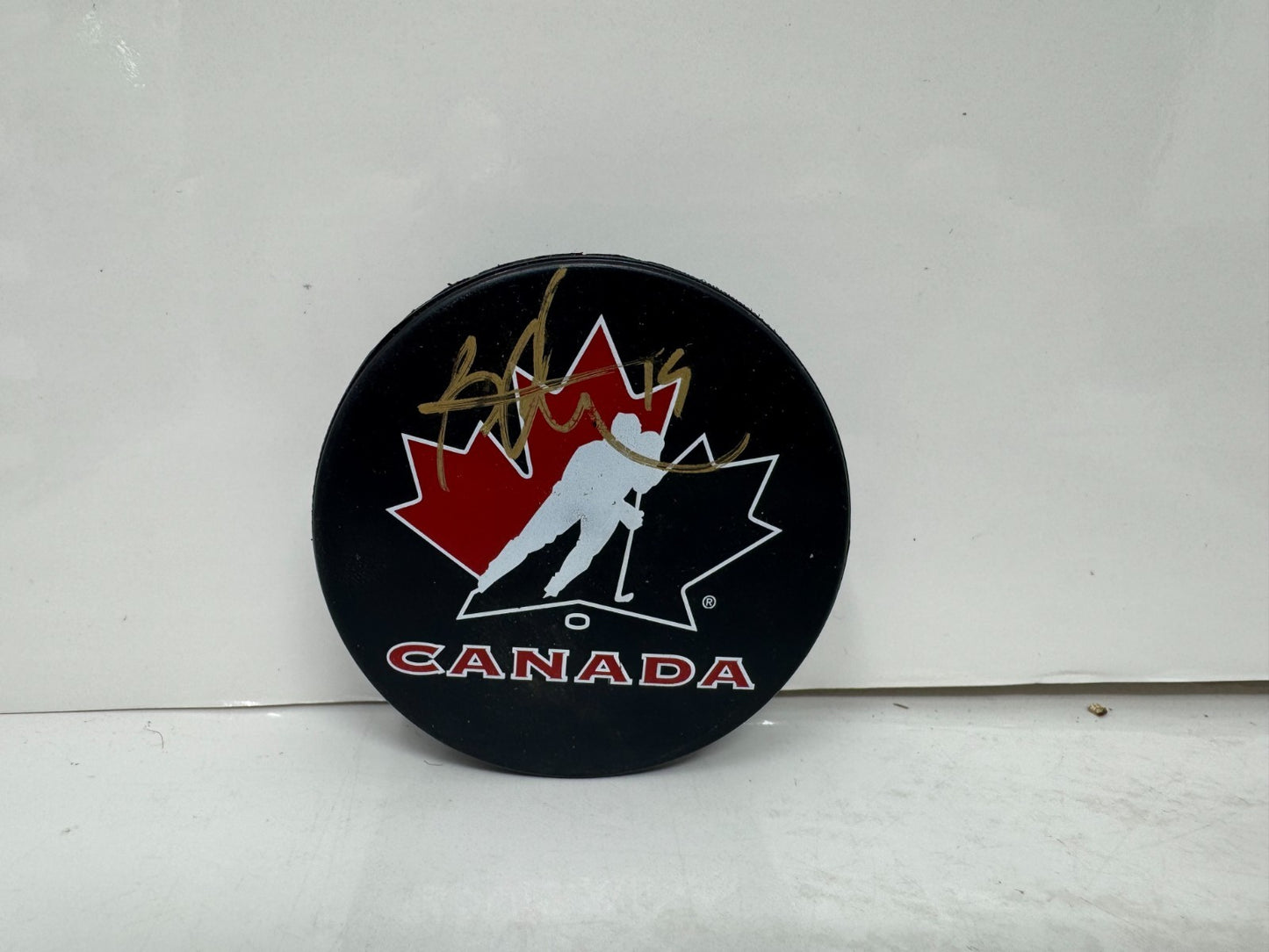 Bryan Trottier Team Canada Signed NHL Autograph Puck Gold Auto