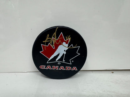 Bryan Trottier Team Canada Signed NHL Autograph Puck Gold Auto