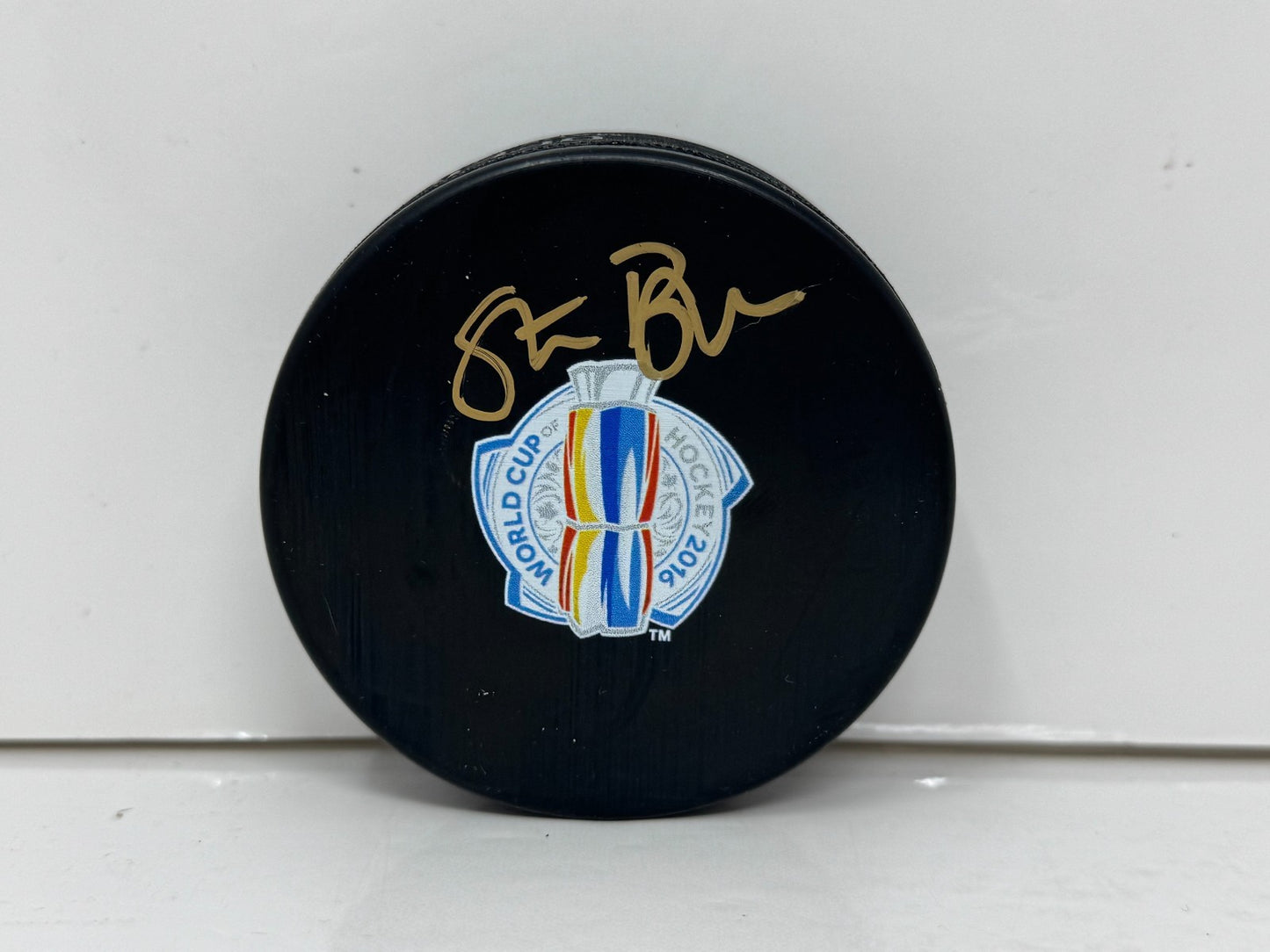 Stan Bowman World Cup of Hockey Signed NHL Autograph Puck Gold Auto