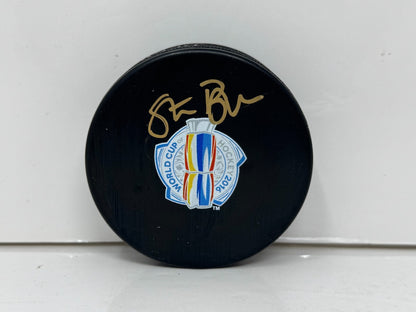 Stan Bowman World Cup of Hockey Signed NHL Autograph Puck Gold Auto